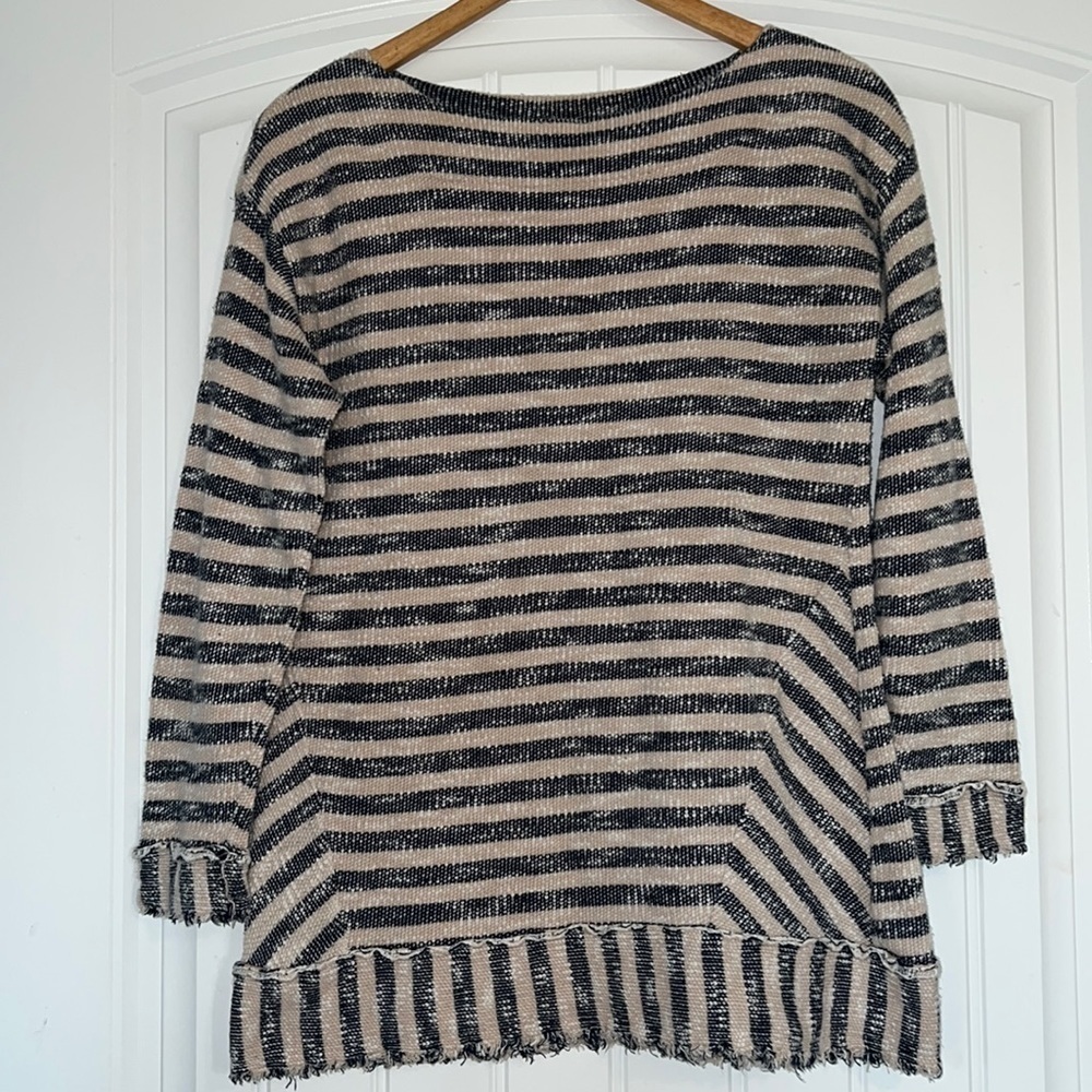 Soft Surroundings Boatneck Striped Knit Sweater Small